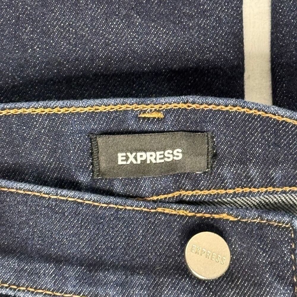 Express dark wash wide leg high rise jeans size 8 long - Picture 8 of 11